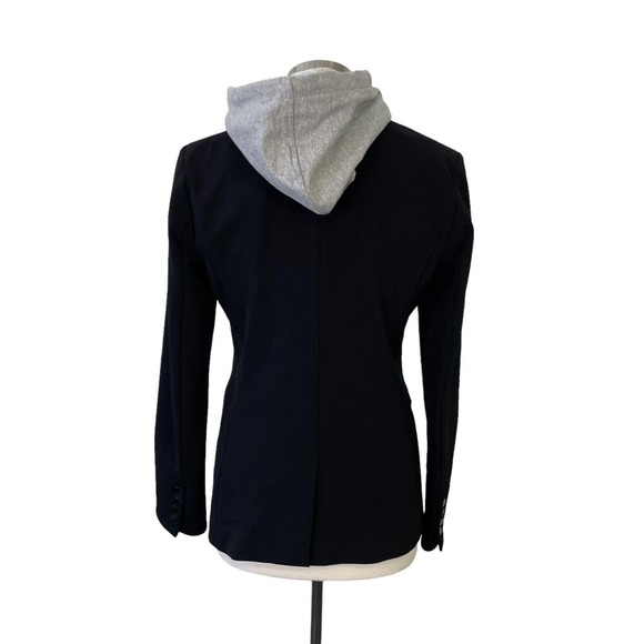 Veronica Beard Women's Size 6 Black Scuba Dickey Blazer with Gray Hooded Dickey - Picture 5 of 13